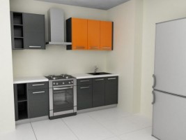 Standarta virtuve 119 sērija (2 istabas), lamināts un akrils, Standarta virtuves